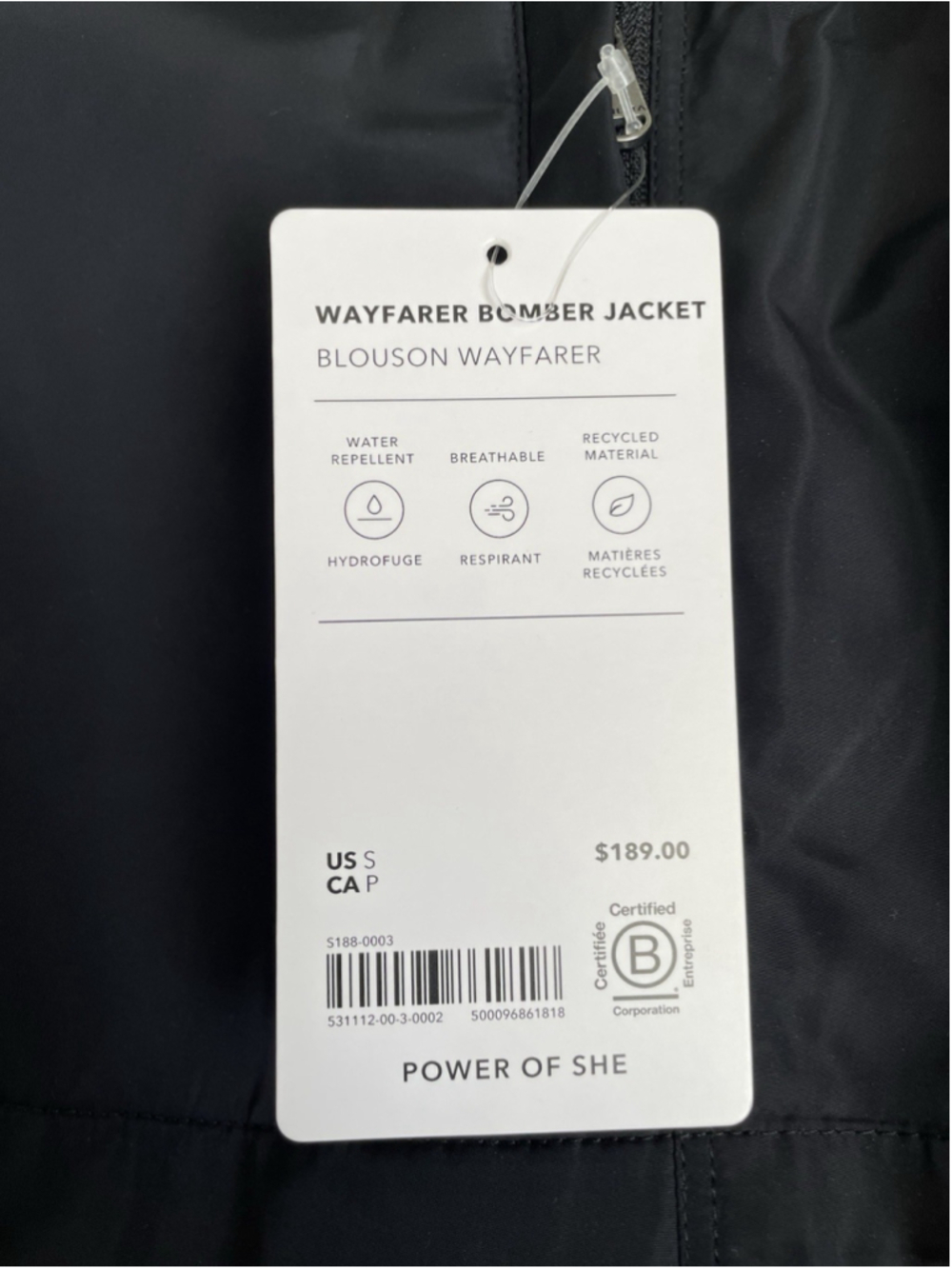 NWT ATHLETA Wayfarer Bomber Jacket Women's Size Small Black Full Zip - Picture 8 of 14